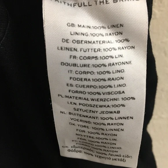 Faithful The Brand 100% Linen Midi Dress 4 Black Spring Festival Party B… - Picture 8 of 11